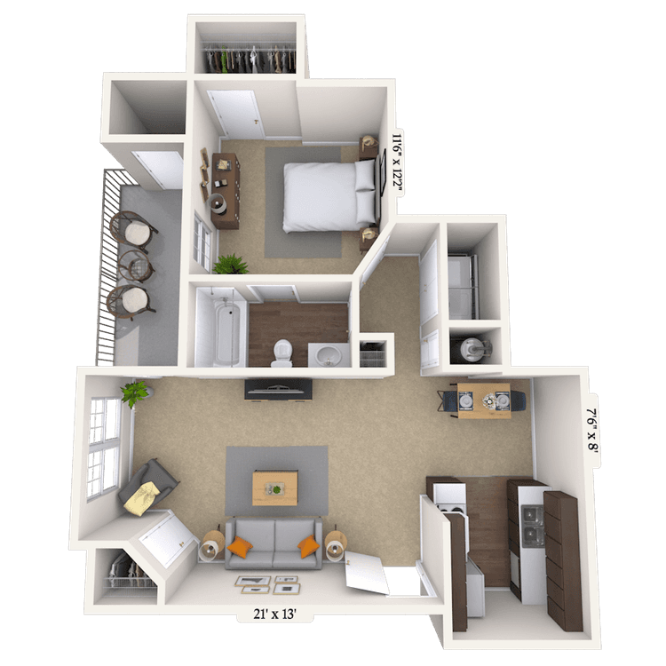 Floorplan image of unit 002220P