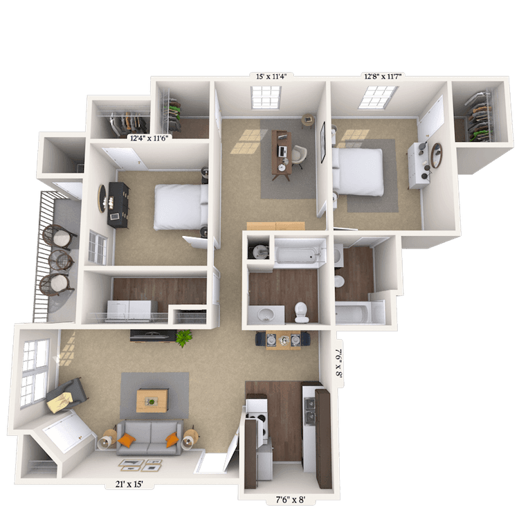 Floorplan image of unit 002220E