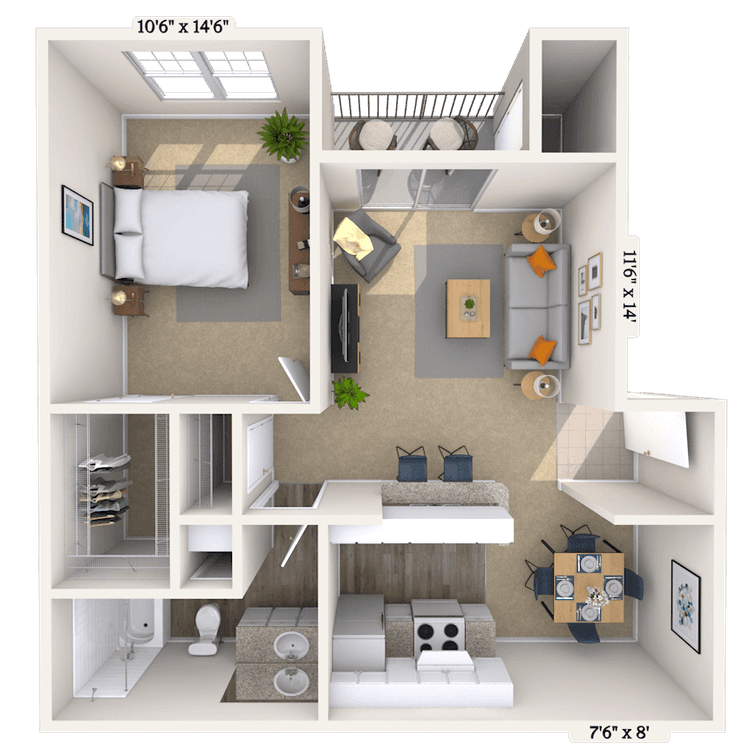 Floorplan image of unit 04405