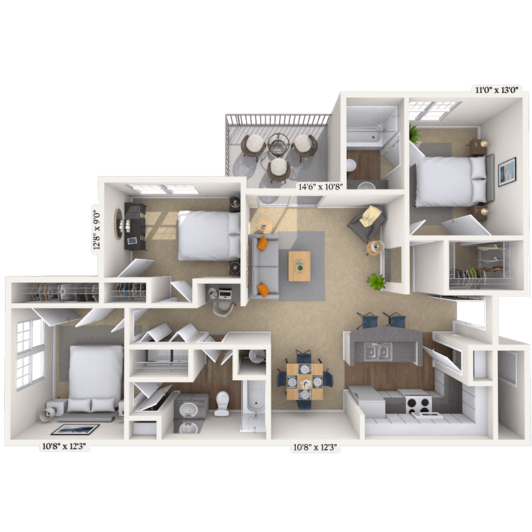 Floorplan image of unit 0404-204