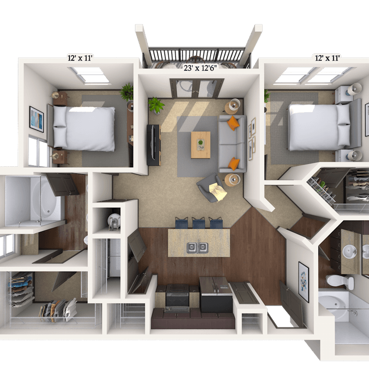 Floorplan image of unit 2145-201