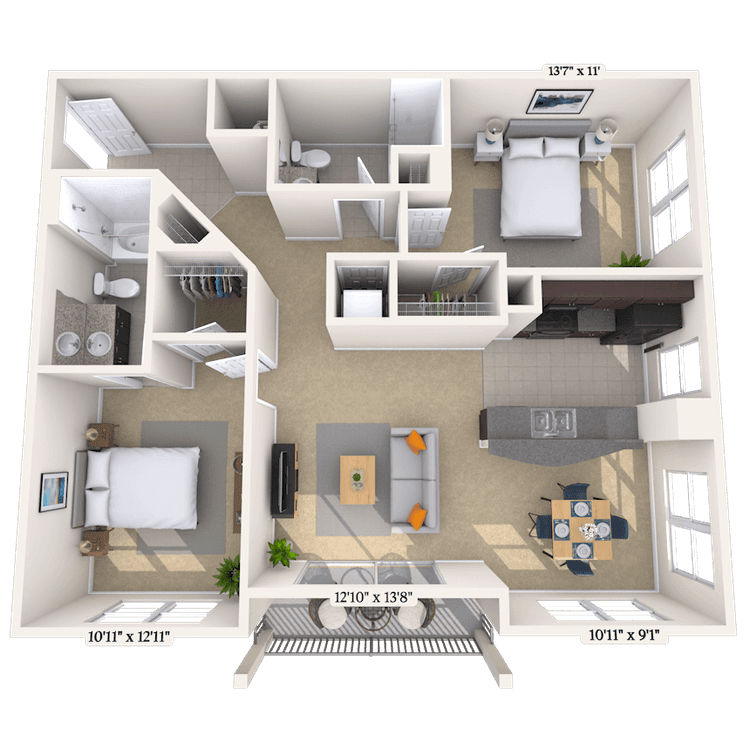 Floorplan image of unit 700-301