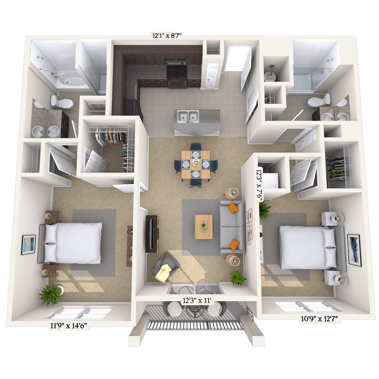 Floorplan image of unit 800-208