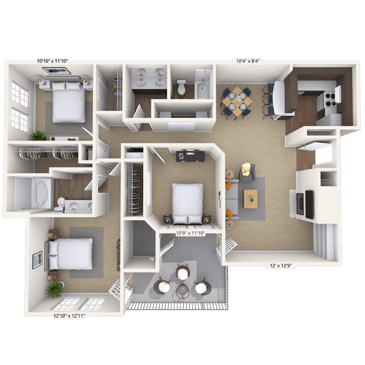 Floorplan image of unit 010834