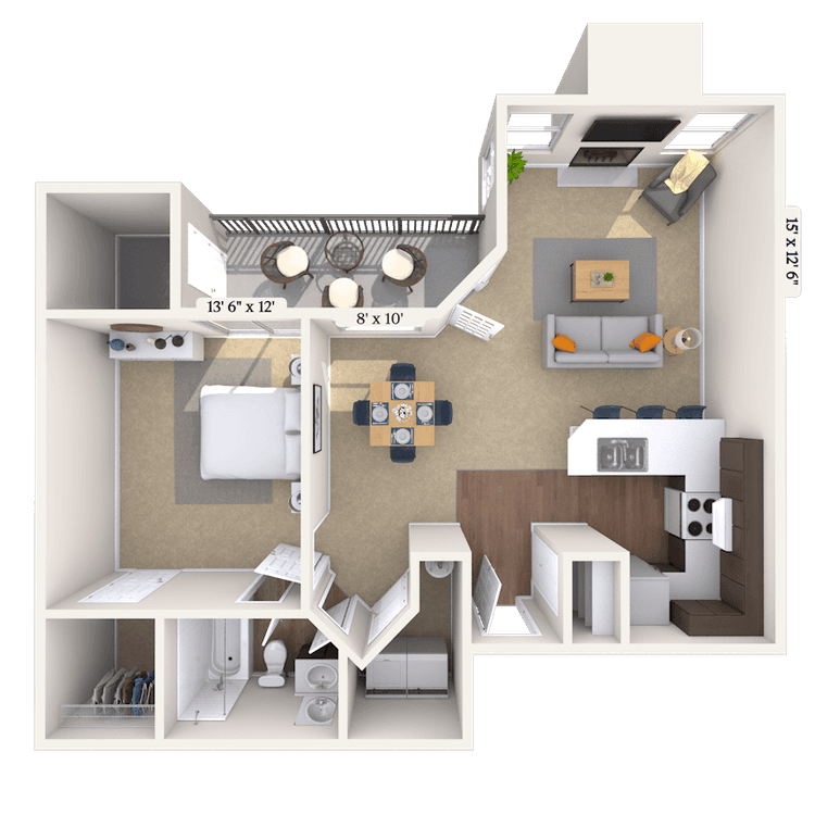 Floorplan image of unit 151505F