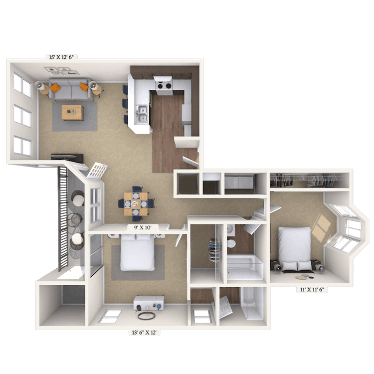 Floorplan image of unit 181519A