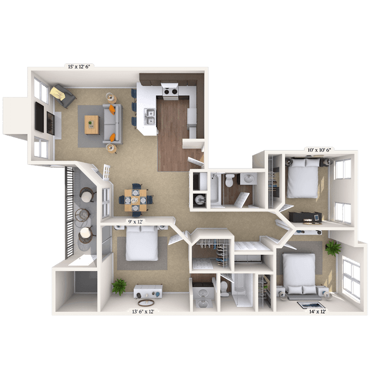 Floorplan image of unit 161509I
