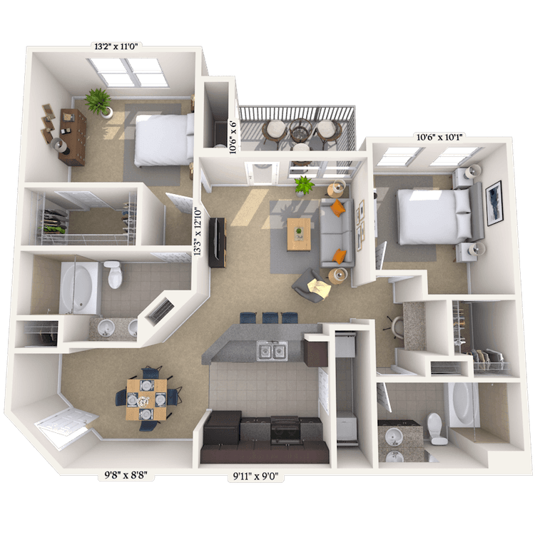 Floorplan image of unit 0918