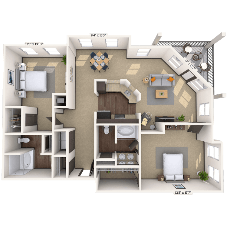 Floorplan image of unit 01302