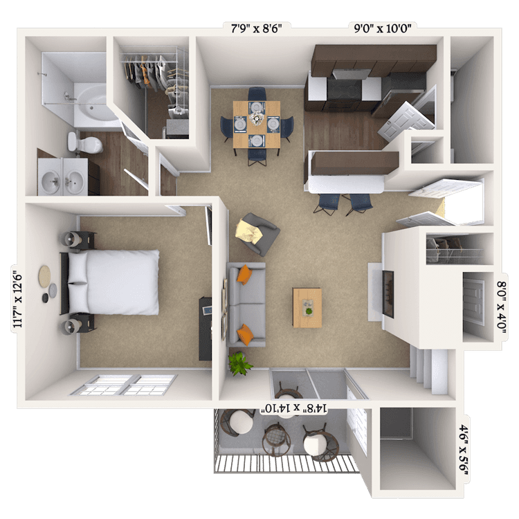 Floorplan image of unit 010907