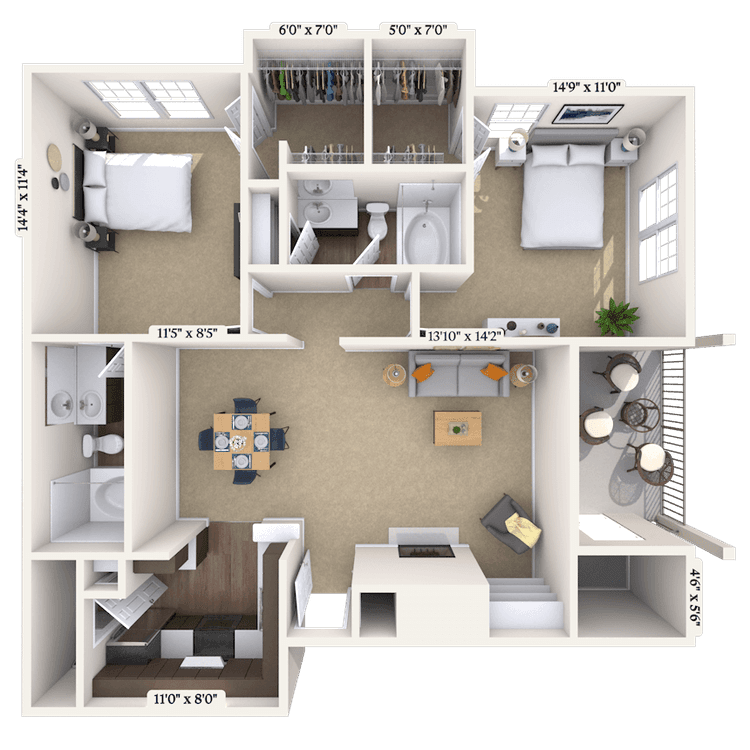 Floorplan image of unit 011308
