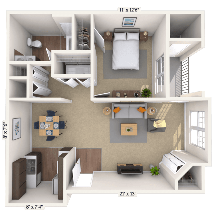Floorplan image of unit 03206
