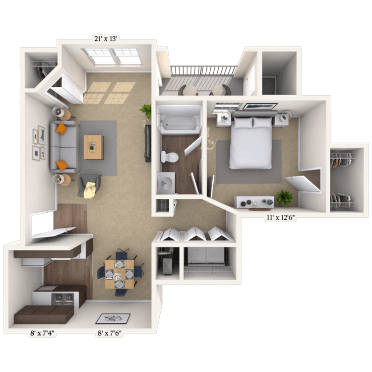 Floorplan image of unit 05206