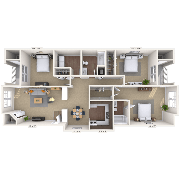 Floorplan image of unit 01204