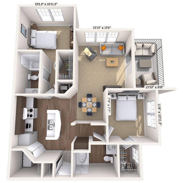 Floorplan image of unit 03030708