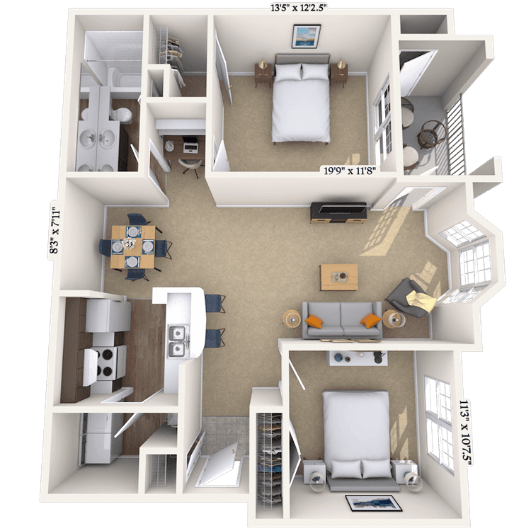 Floorplan image of unit 14141306