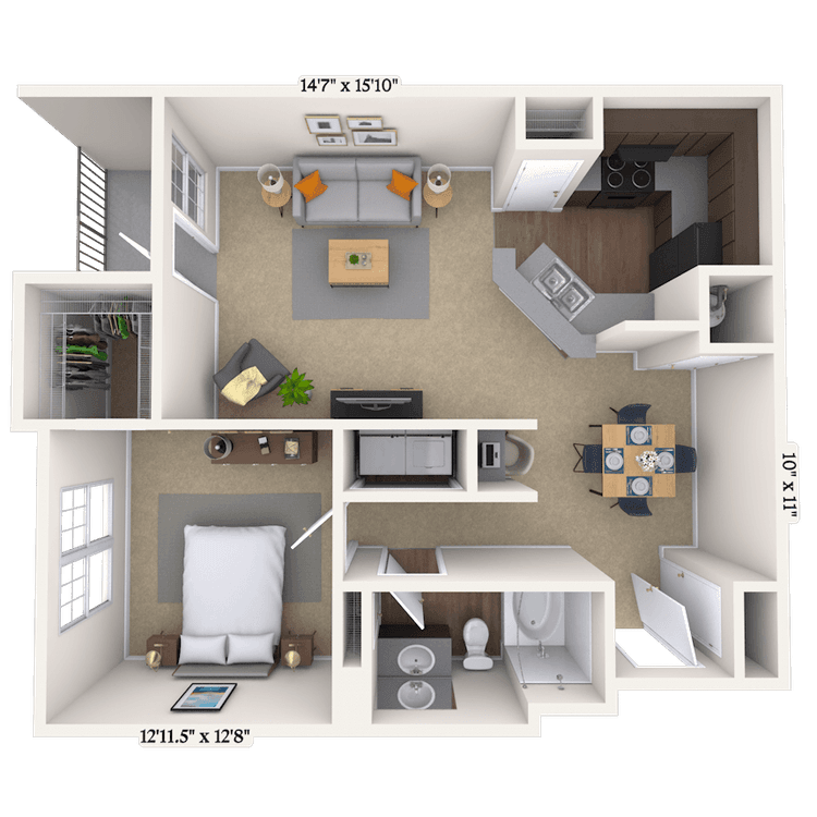 Floorplan image of unit 07303