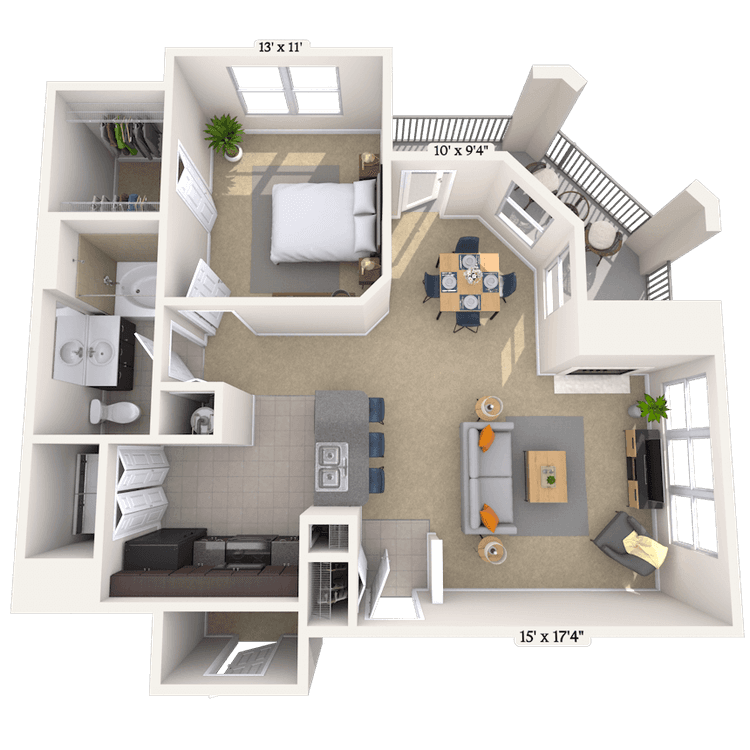 Floorplan image of unit 07106