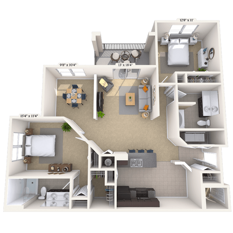 Floorplan image of unit 02308