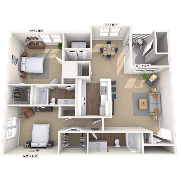 Floorplan image of unit 111118