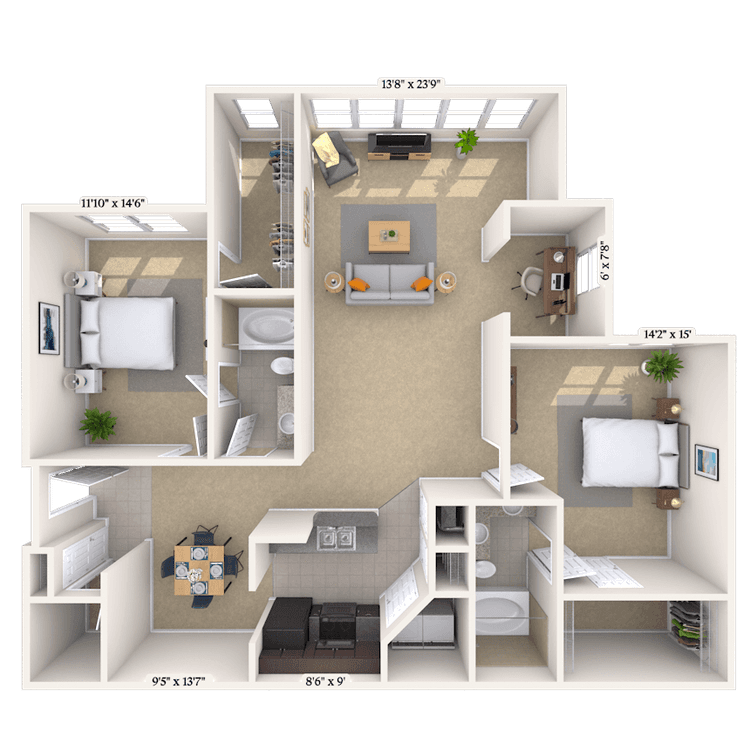 Floorplan image of unit 017204