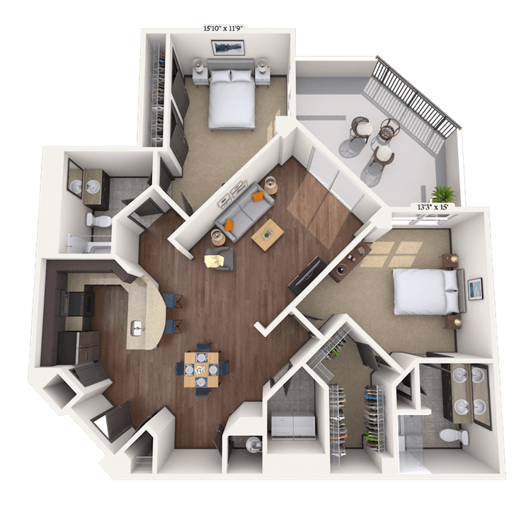 Floorplan image of unit 01725
