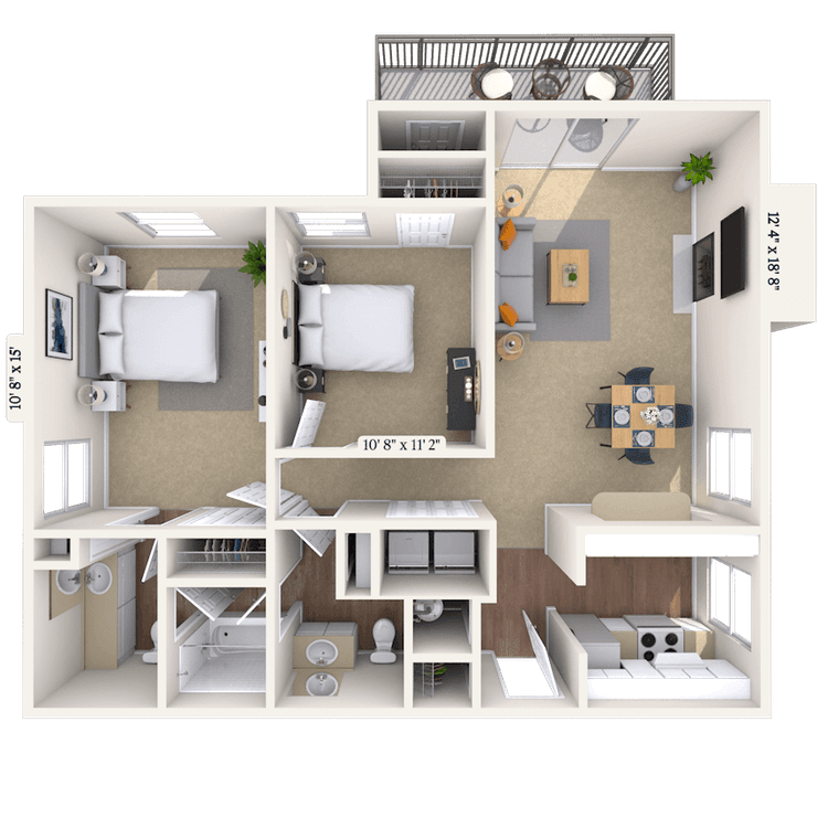 Floorplan image of unit 01101H2A