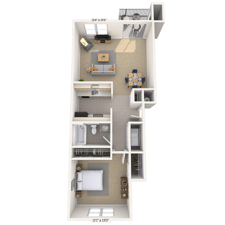 Floorplan image of unit LW014