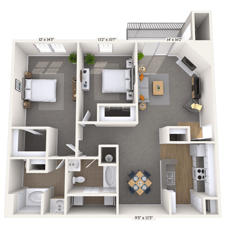 Floorplan image of unit 106973