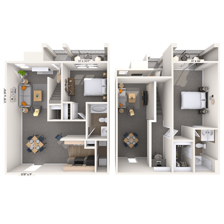 Floorplan image of unit 03308
