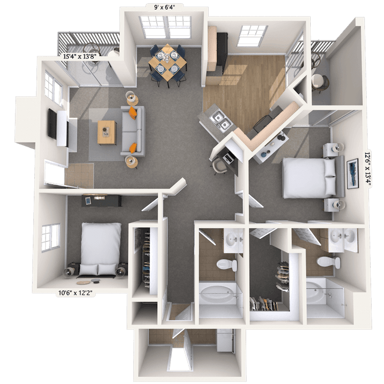 Floorplan image of unit 303002