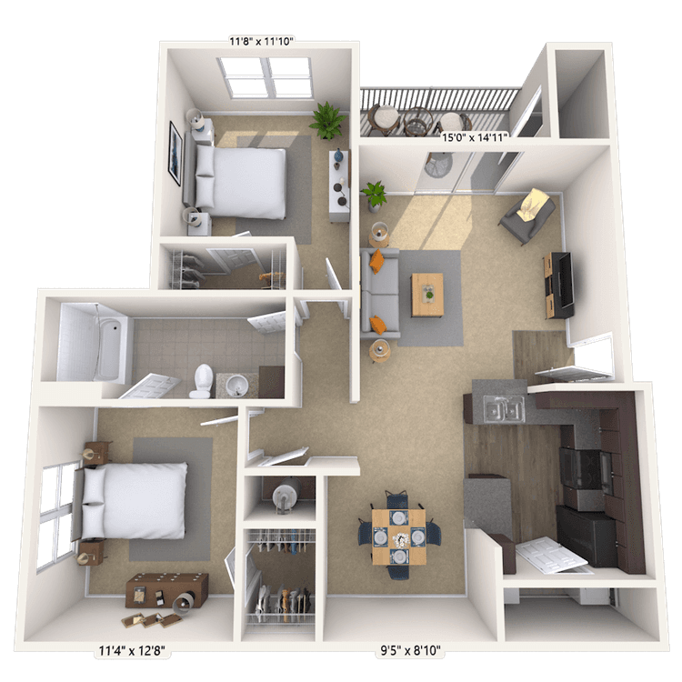Floorplan image of unit WW102