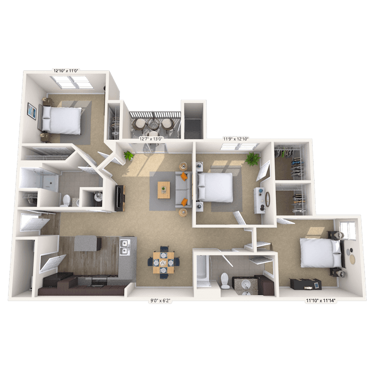 Floorplan image of unit EE301