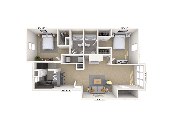 Floorplan image of unit 111102