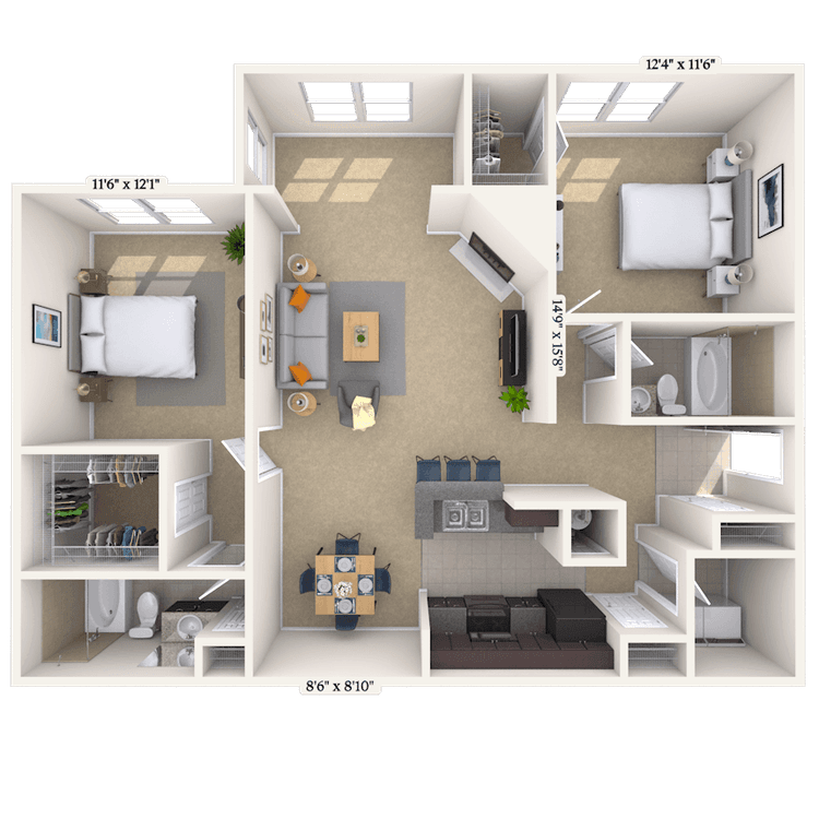 Floorplan image of unit 0101-305