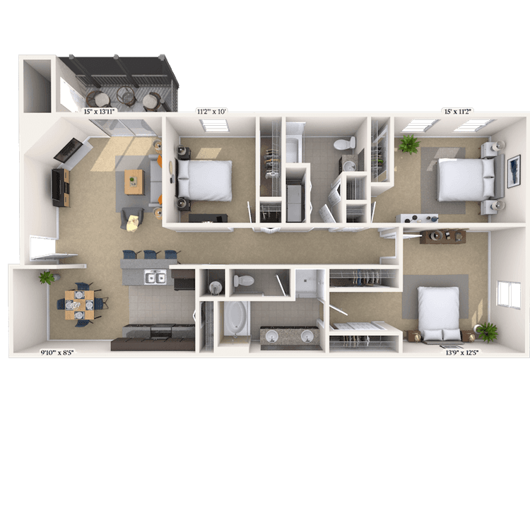 Floorplan image of unit EE204