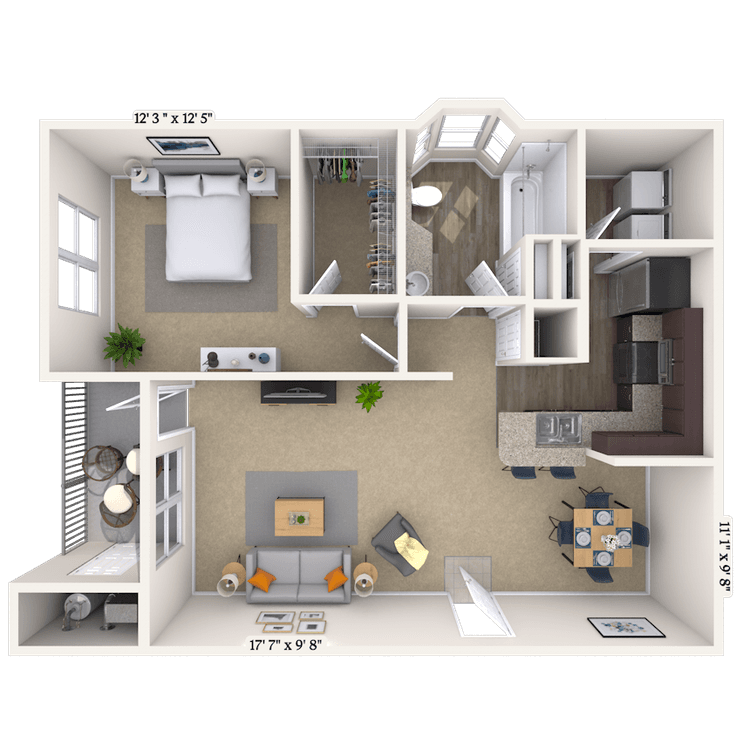 Floorplan image of unit 03308