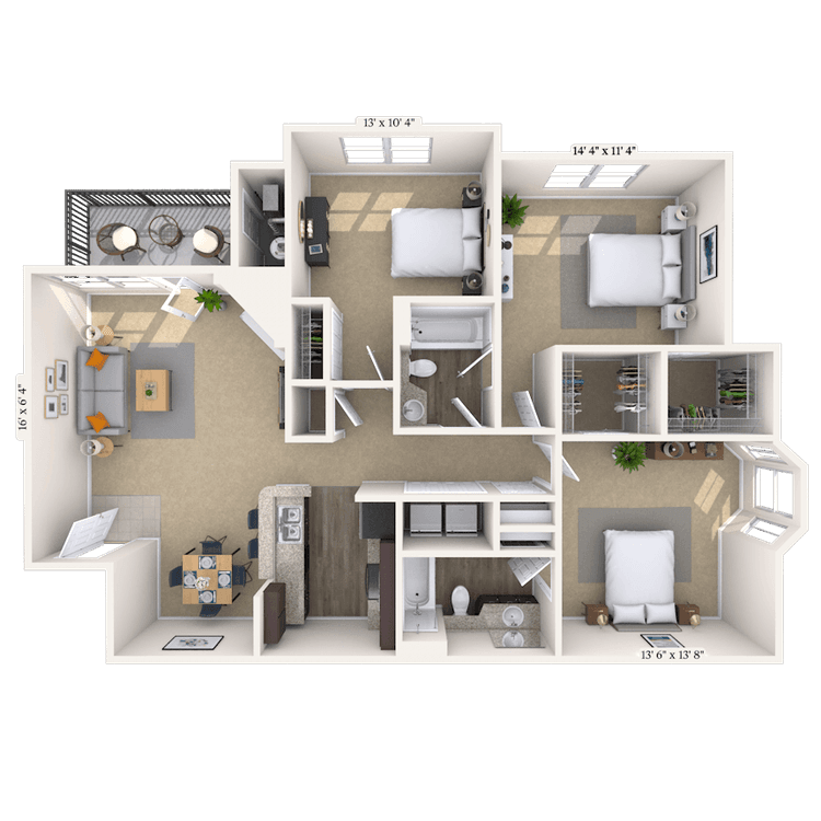 Floorplan image of unit 02204