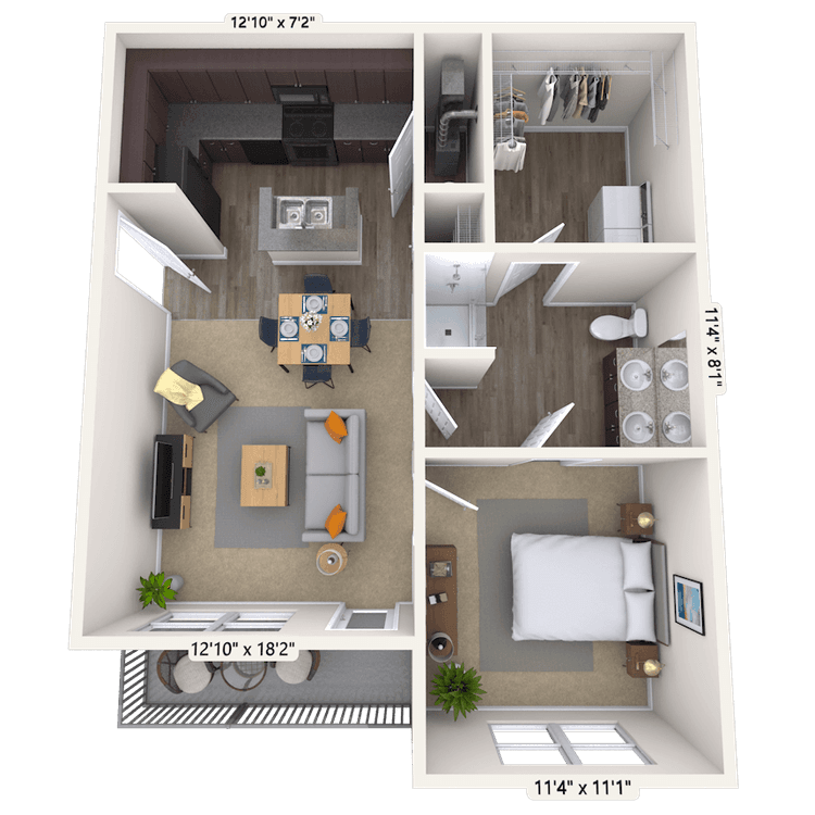 Floorplan image of unit 03-205