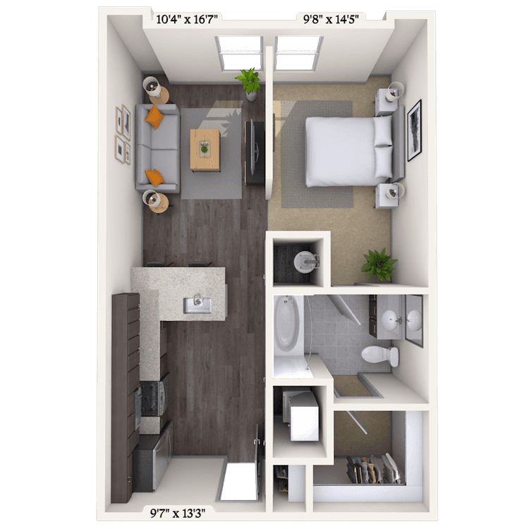 Floorplan image of unit 2402-415