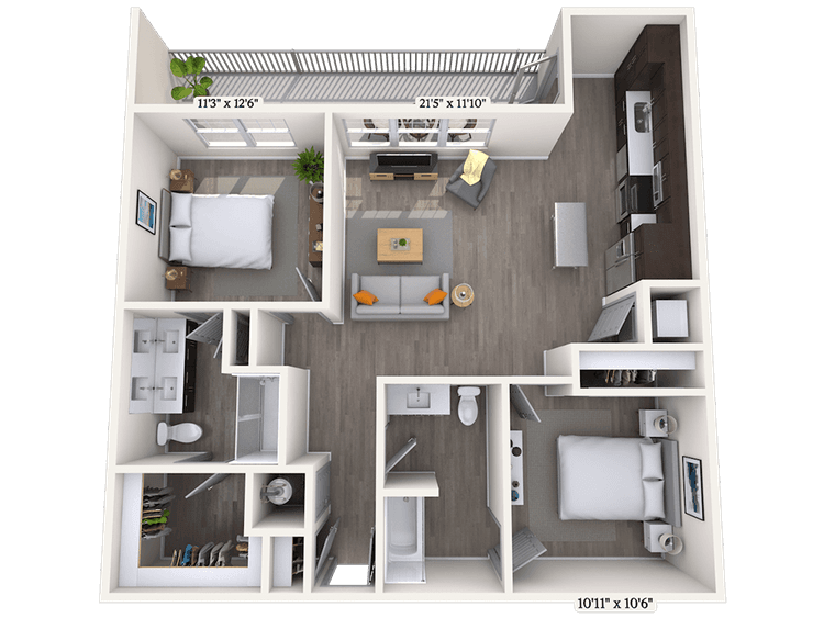 Floorplan image of unit 251