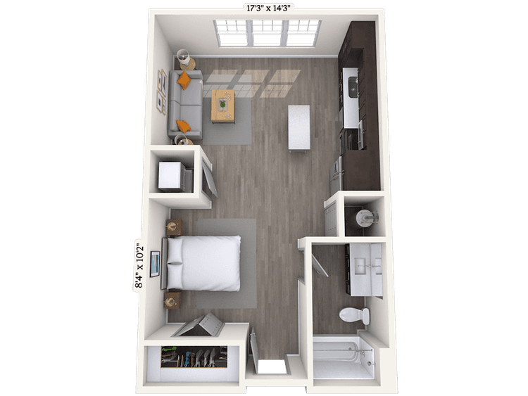 Floorplan image of unit 543