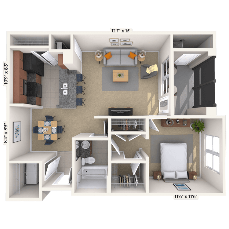 Floorplan image of unit 16114