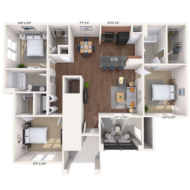 Floorplan image of unit 14117