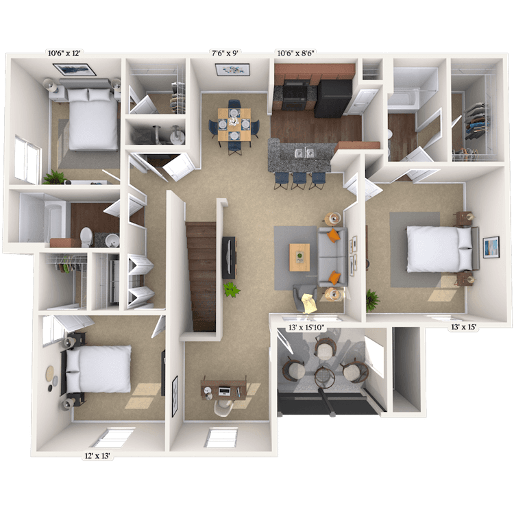 Floorplan image of unit II 33-12125