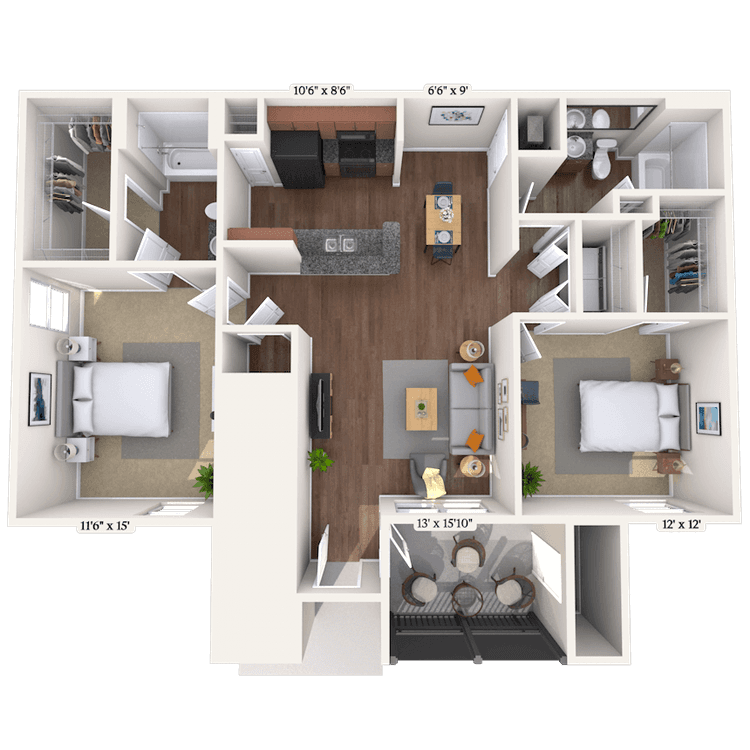 Floorplan image of unit II 27-6111