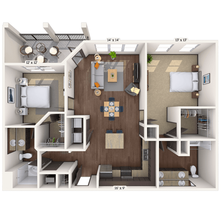 Floorplan image of unit 12305
