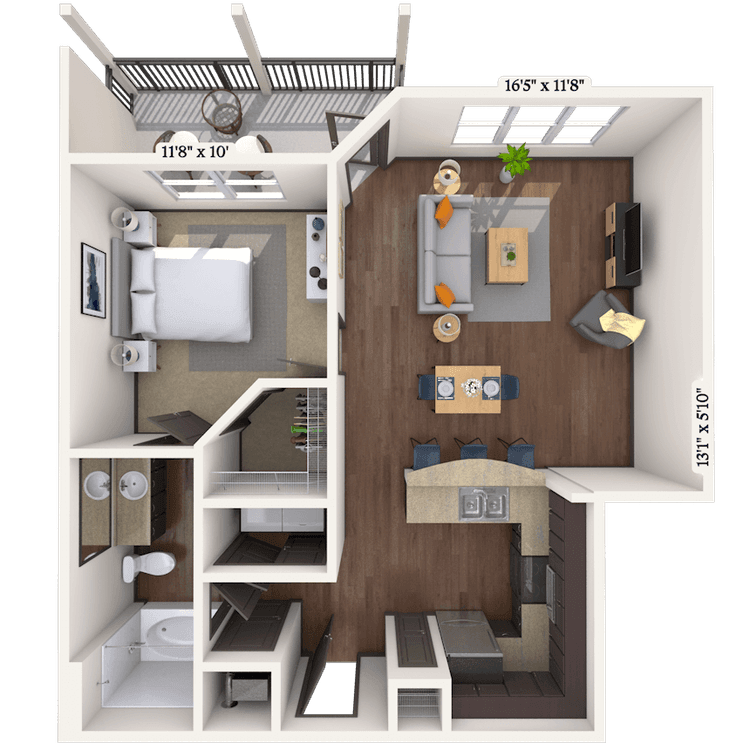 Floorplan image of unit 7305