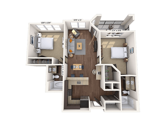 Floorplan image of unit 3-3107