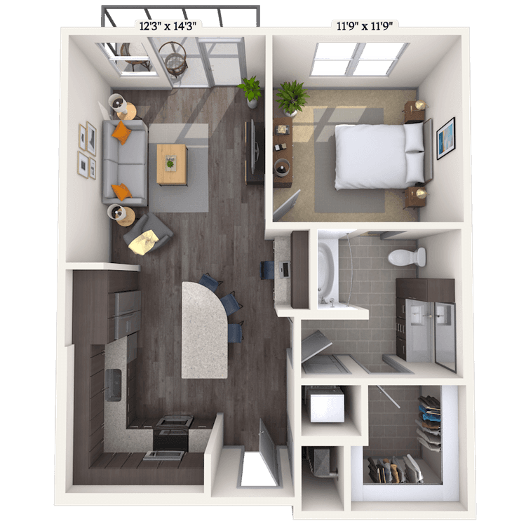 Floorplan image of unit II 168